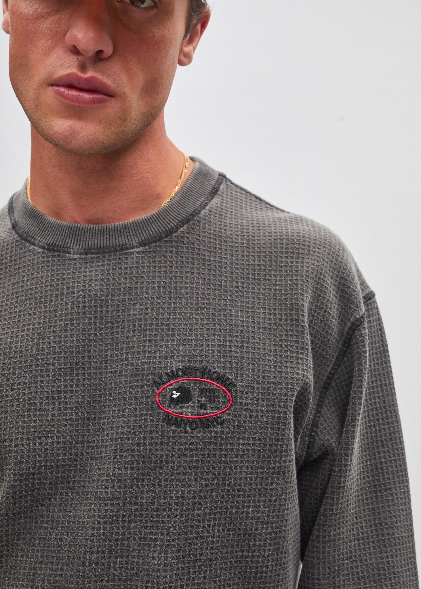 NAÏYO NYC x AH Cropped Waffle Langærmet