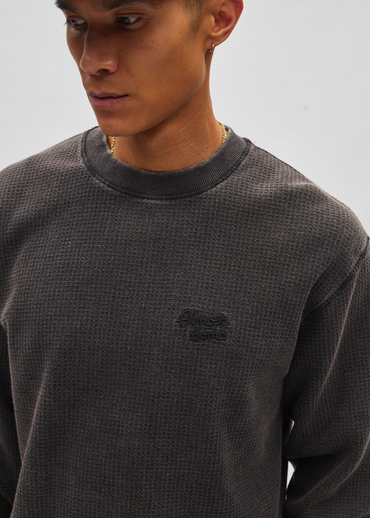 Cropped Waffle Long Sleeve