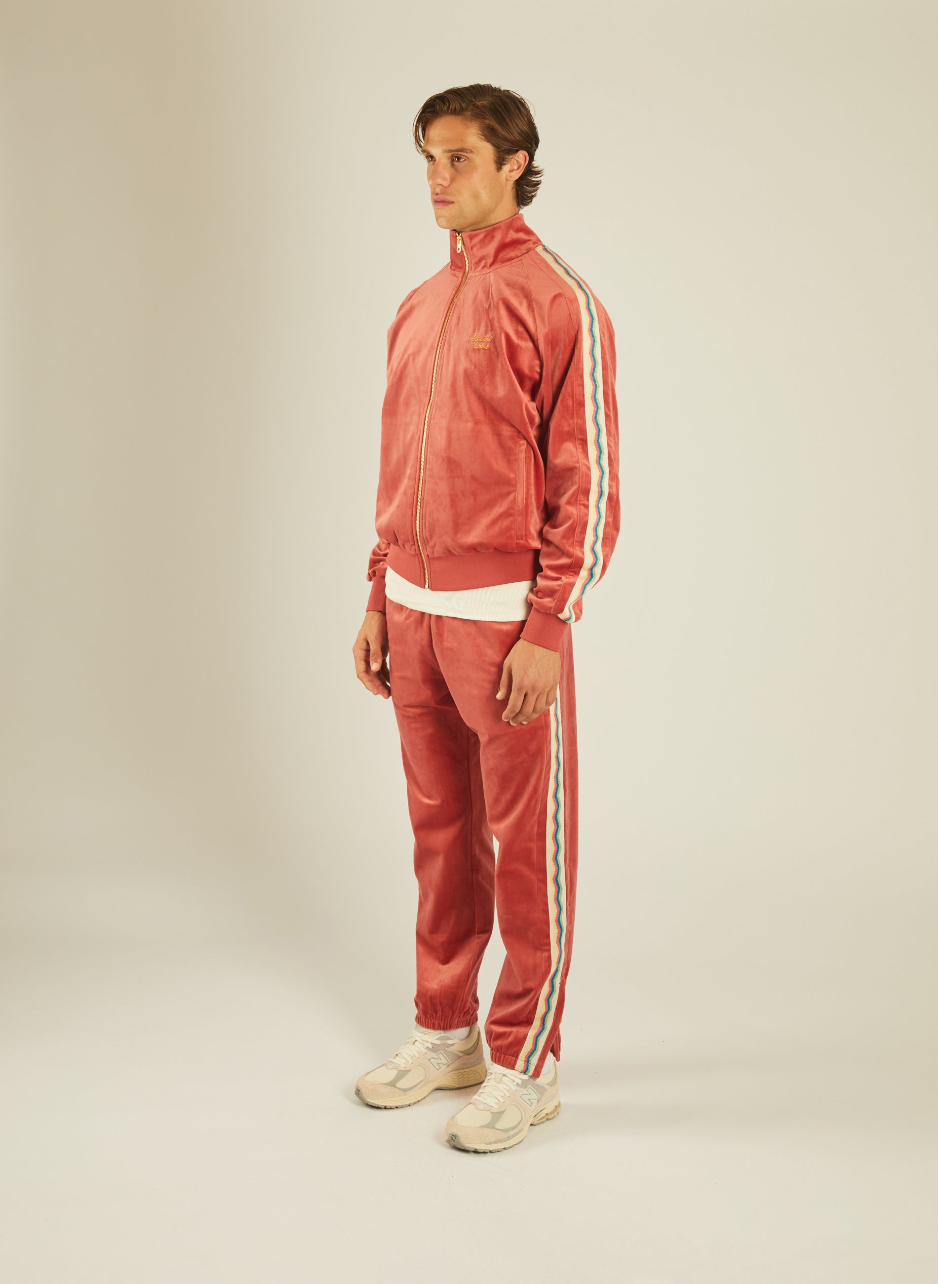 Velour Zipper Coral