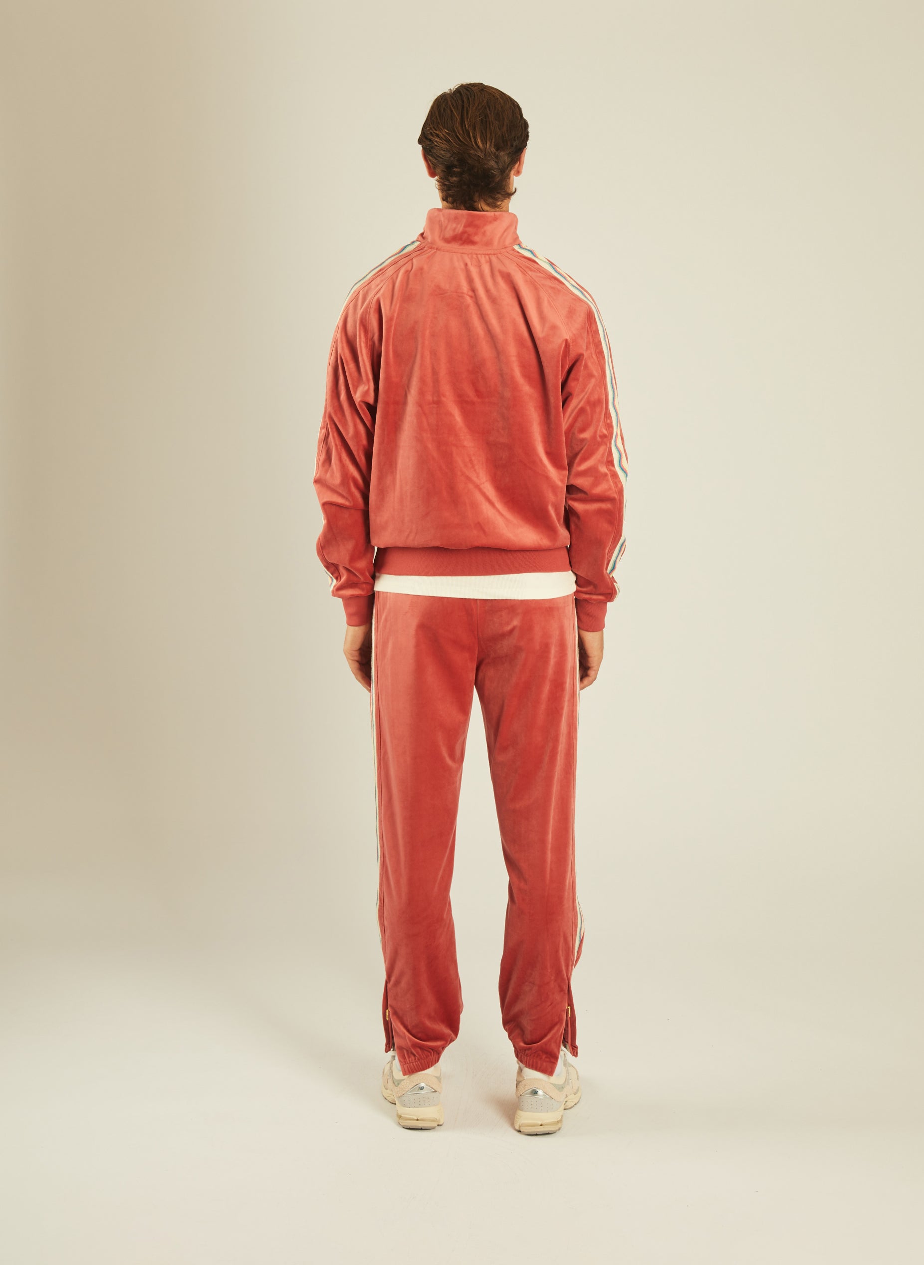 Velour Zipper Coral