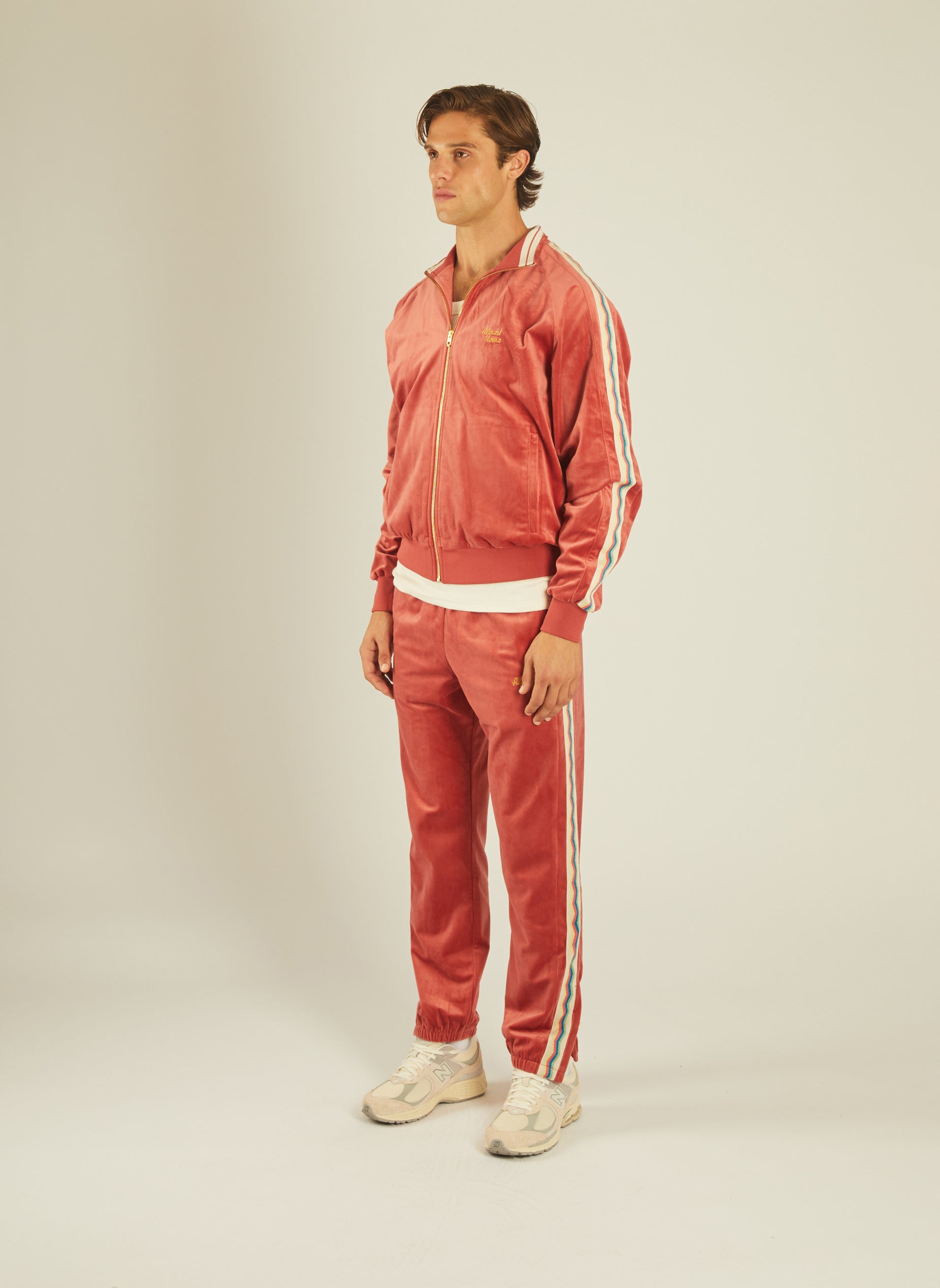 Velour Zipper Coral