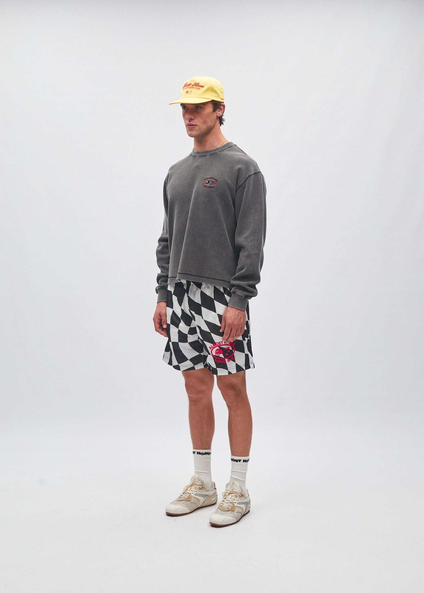 NAÏYO NYC x AH Cropped Waffle Langærmet