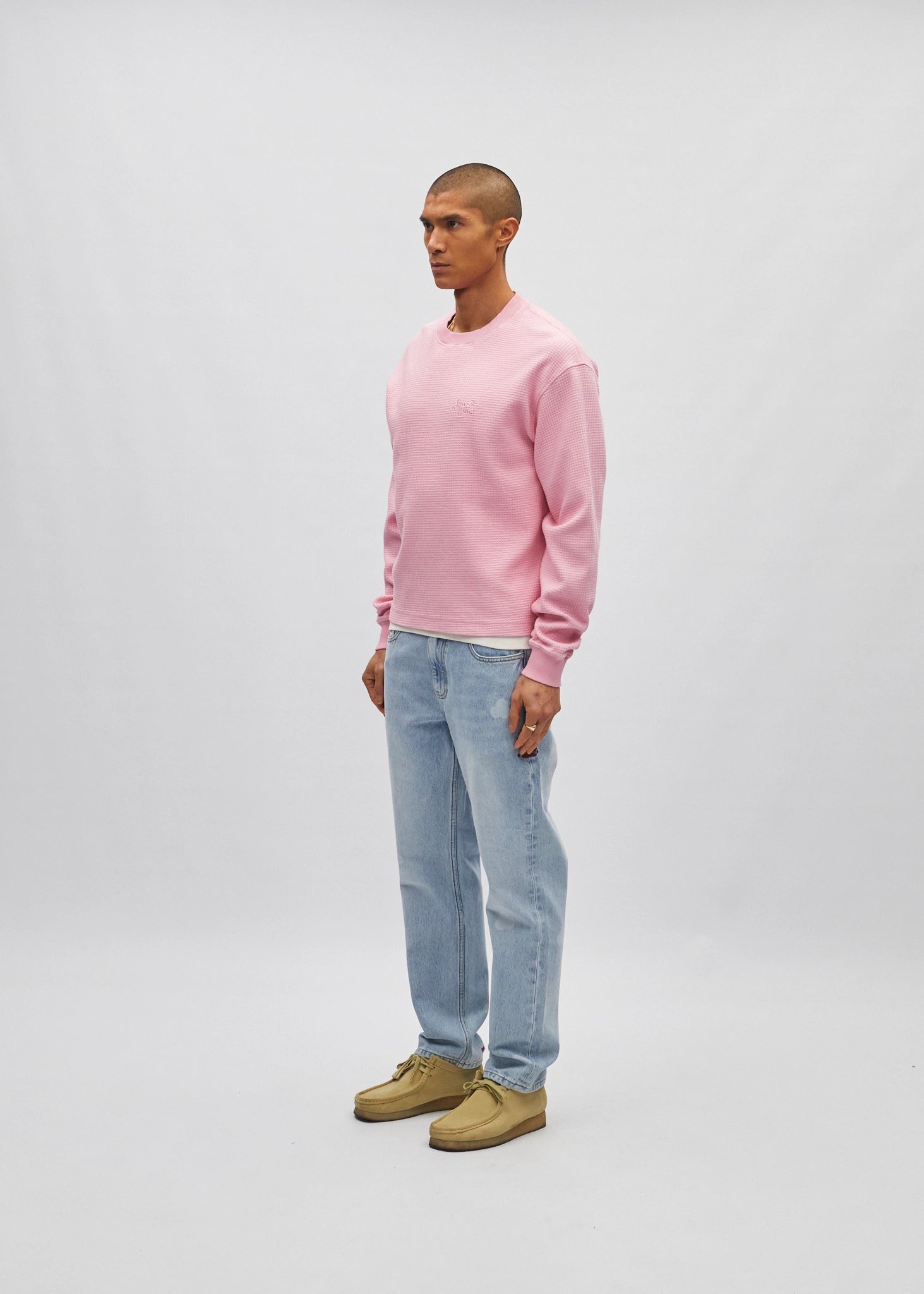 Cropped Waffle Long Sleeve