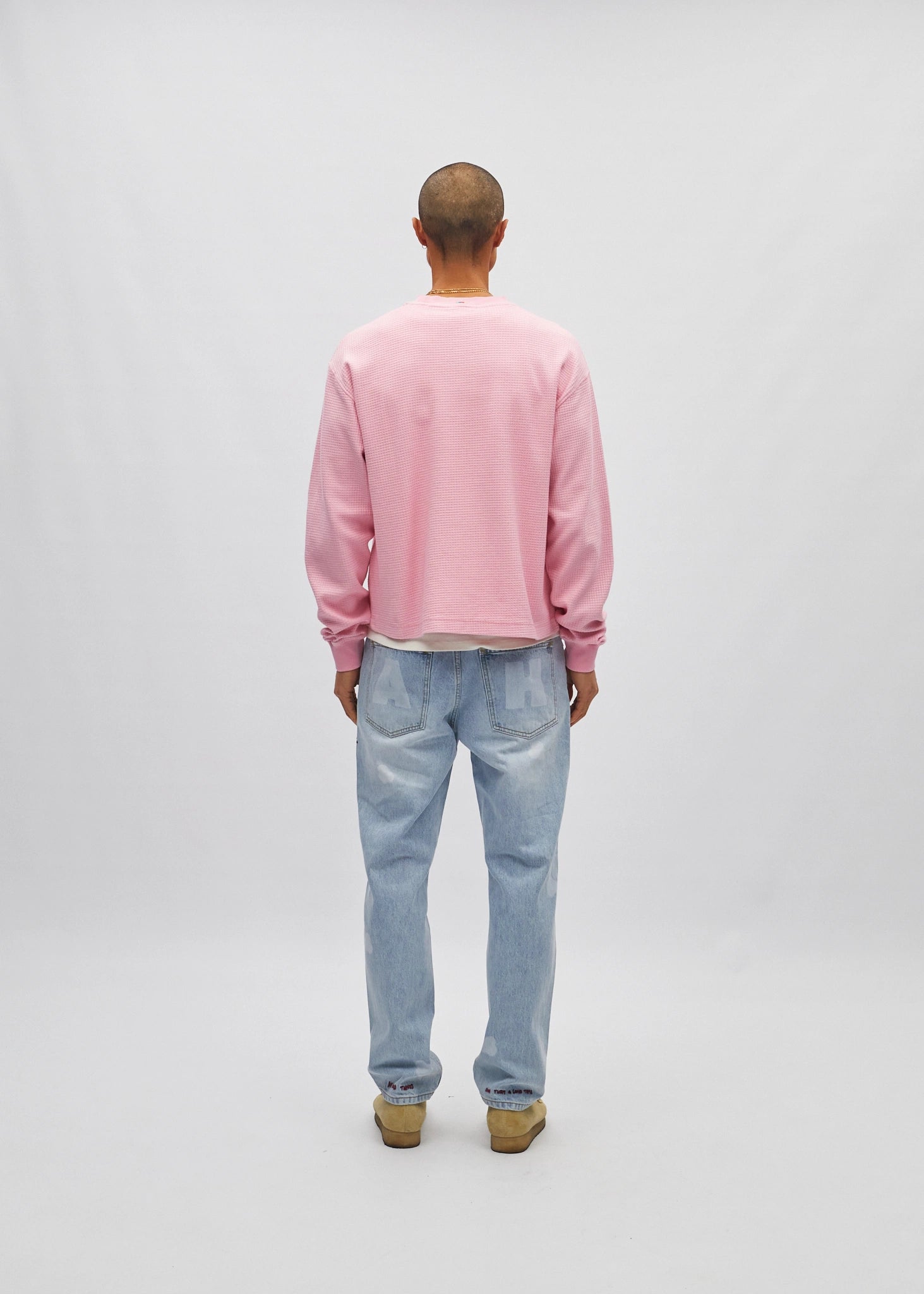 Cropped Waffle Long Sleeve