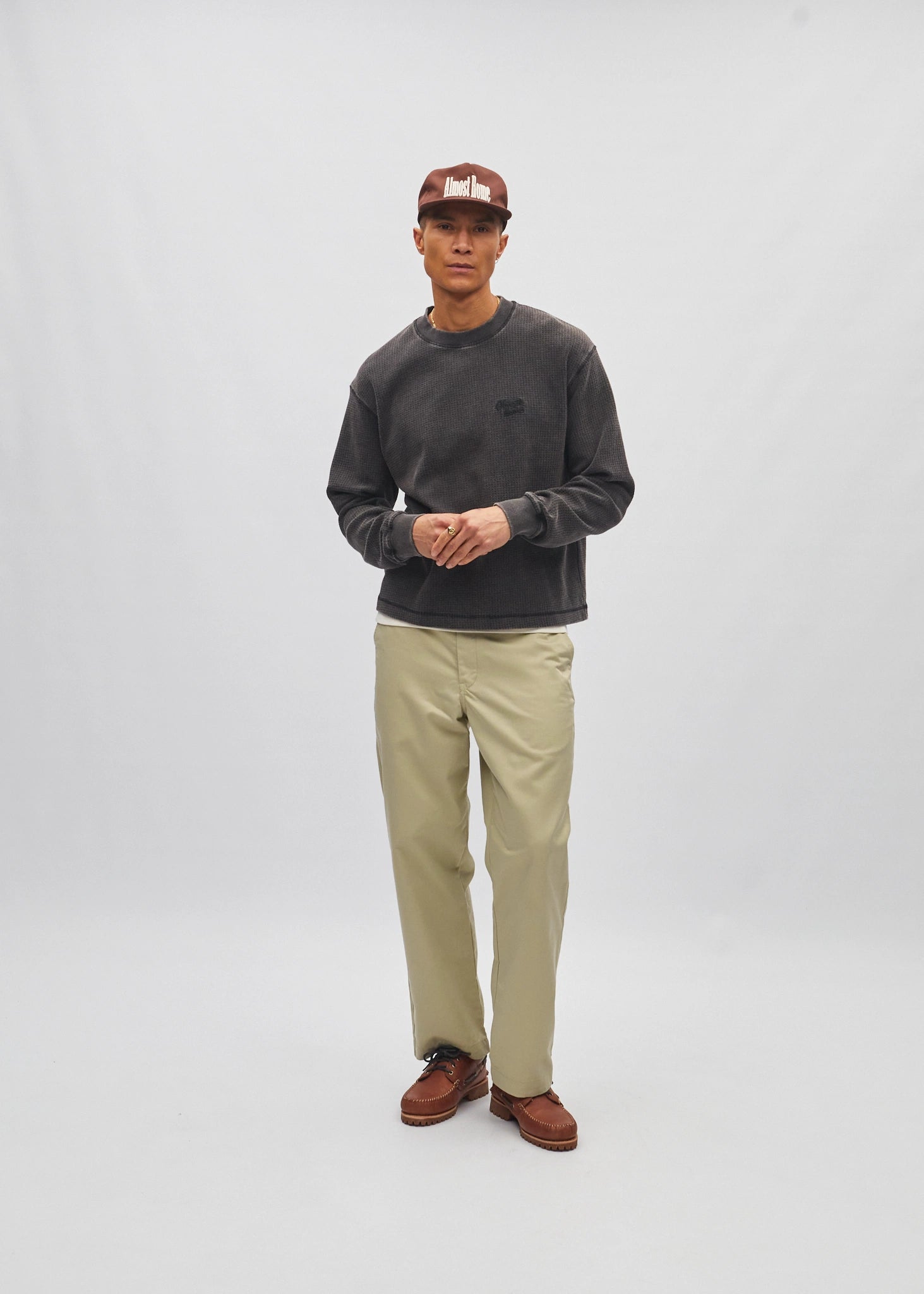 Cropped Waffle Long Sleeve